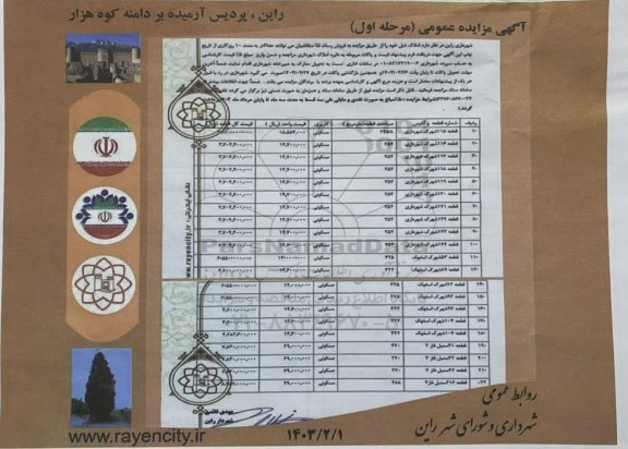 مزایده فروش ملک با کاربری مسکونی