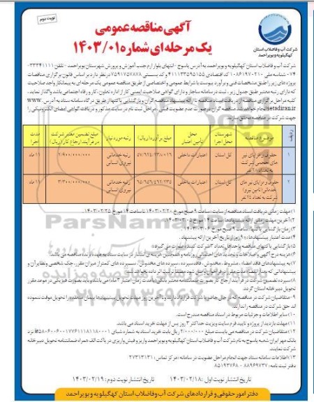 مناقصه حقوق و مزایای نیروهای حجمی شرکت به تعداد 28 نفر و ...- نوبت دوم 