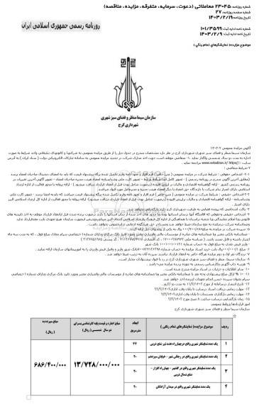 مزایده واگذاری یک عدد نمایشگر شهری...