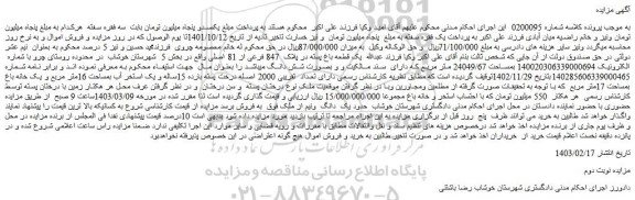 مزایده فروش  یک قطعه باغ پسته در پلاک  847 فرعی از 81 اصلی 