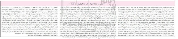 مزایده فروش ملک با پلاک ثبتی 55 فرعی از 10852 اصلی