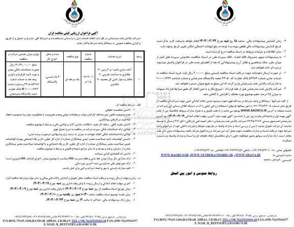 فراخوان ارزیابی کیفی مناقصه آماده سازی ناحیه 1 و 3 زمین 70 هکتاری ...