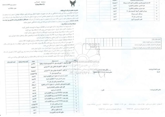 استعلام تجهیزات خطوط انتقال برق فشار قوی خوابگاه خواهران  ...