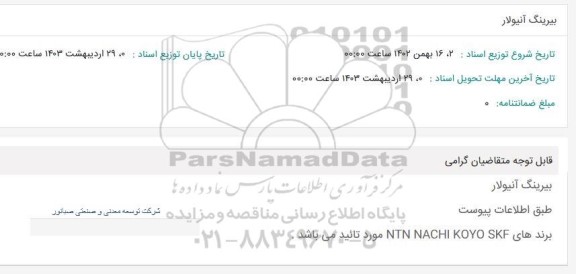 استعلام بیرینگ آنیولار