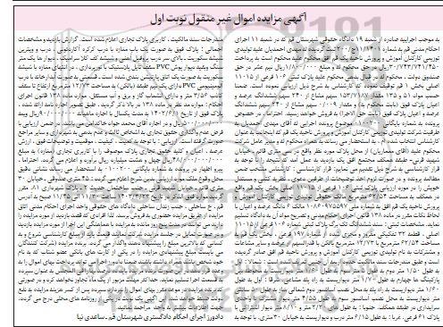 مزایده پلاک ثبتی 106 فرعی از 11015 اصلی بخش 1 قم با کاربری تجاری مغازه