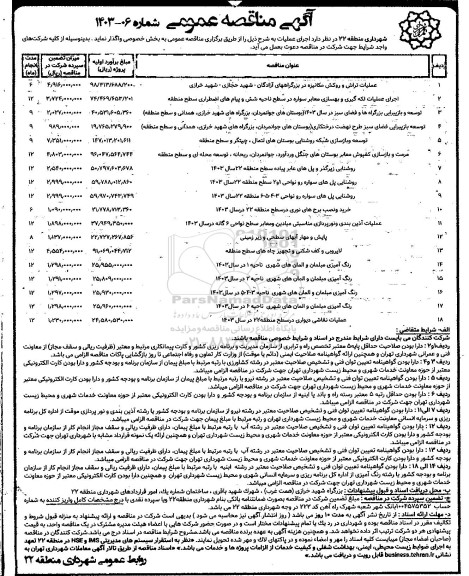 مناقصه عملیات تراش و روکش مکانیزه در بزرگراهها و...