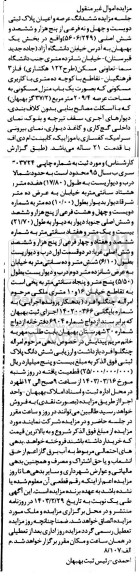 مزایده فروش ششدانگ عرصه و اعیان پلاک ثبتی 249 فرعی از 5606 اصلی