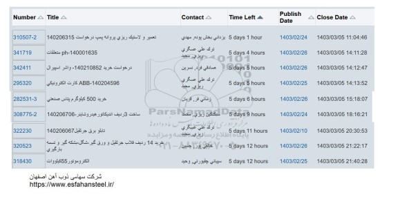 استعلام  تعمیر و لاستیک ریزی پروانه پمپ و ...