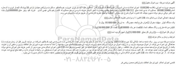 مزایده فروش یک دستگاه کولر  سپیلیت جنرال 12هزار طرح لبخند سفیدرنگ و...