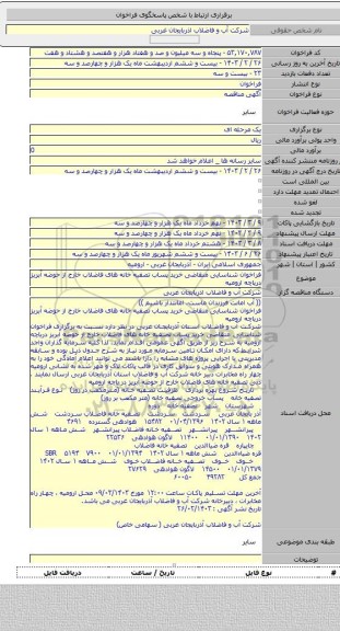 مناقصه, فراخوان شناسایی متقاضی خرید پساب تصفیه خانه های فاضلاب خارج از حوضه آبریز دریاچه ارومیه