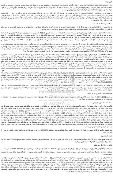 مزایده فروش دو قطعه زمین