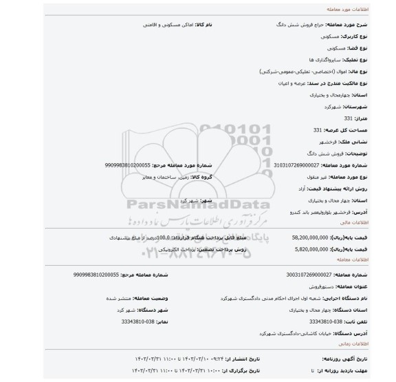 فروش شش دانگ