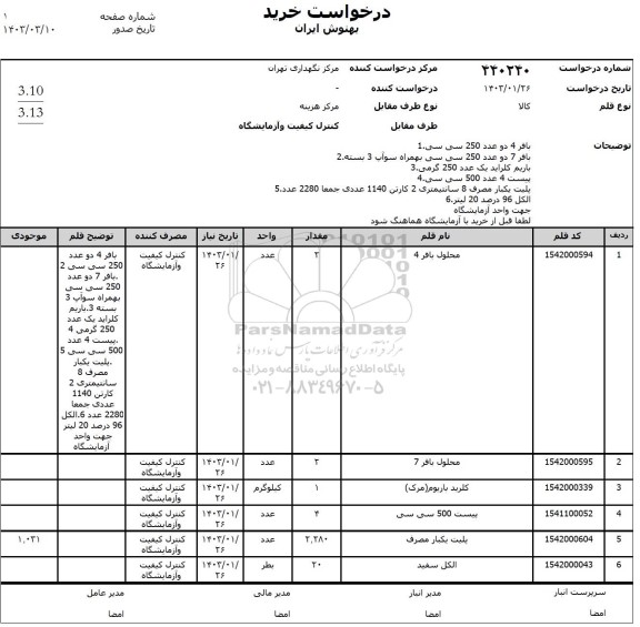 استعلام بافر 4 ...