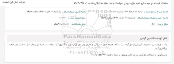 استعلام خرید پنل دیواری هوشمند جهت مرکز مخابراتی