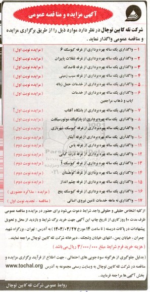 مزایده و مناقصه واگذاری یکساله بهره برداری از غرفه کیوسک 6 ...
