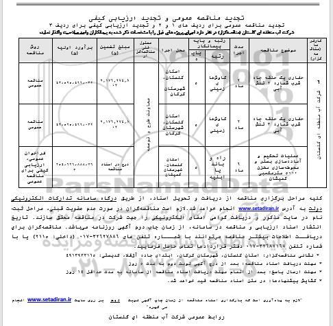 مناقصه عمومی حفاری یک حلقه چاه شرب شماره 2 تنش آبی....