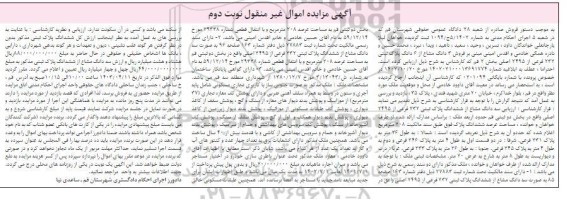 مزایده فروش ملک به مساحت عرصه 208 مترمربع  - نوبت دوم