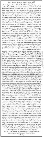مزایده فروش یک باب آپارتمان به پلاک ثبتی 5357 فرعی از 14 اصلی