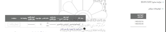مزایده عمومی ضربه گیر آسانسور