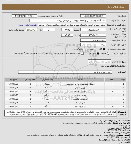 استعلام دوربین مدار بسته با لوازم