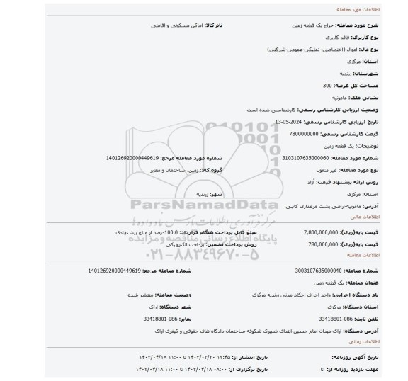 یک قطعه زمین