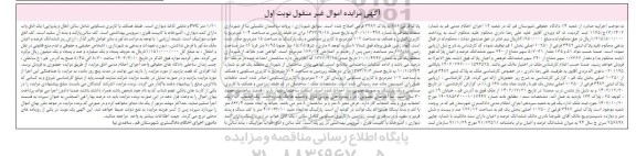 مزایده فروش ملک به پلاک ثبتی 3483 فرعی از 10450 اصلی
