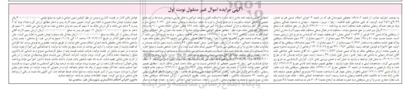 مزایده فروش 2.477 سهم مشاع از 60 سهم مشاع سرقفلی پلاک نوبت اول