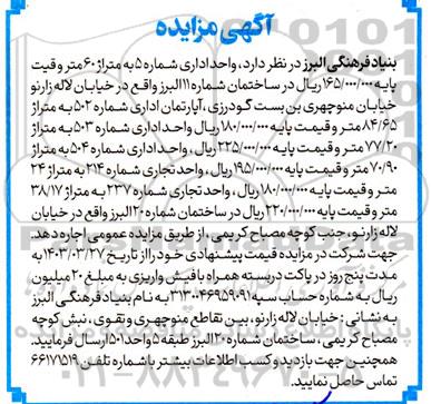 مزایده اجاره واحد اداری ...