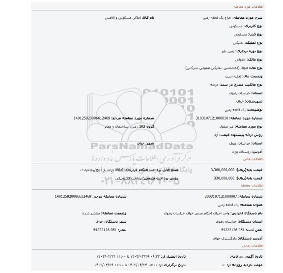یک قطعه زمین