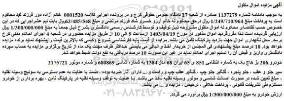 مزایده فروش خودرو 206 بژ هاچ بک