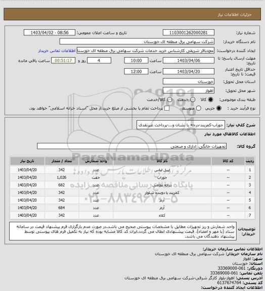 استعلام جوراب-کمربند-درجه با نشان و...-پرداخت غیرنقدی