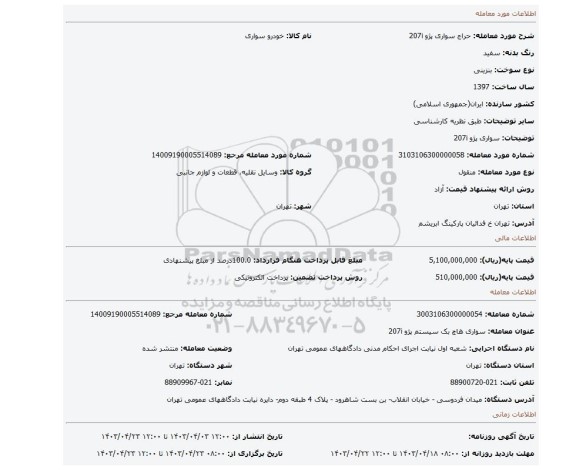 سواری پژو 207i