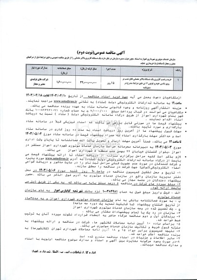 مناقصه عمومی خرید و نصب کاربری یک دستگاه بالابر مصلی... - نوبت دوم 