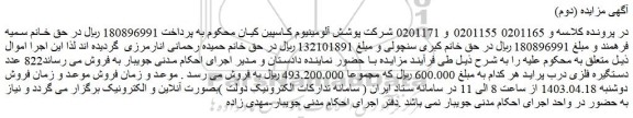 مزایده 822 عدد دستگیره فلزی درب پراید