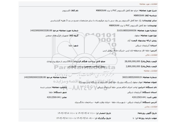 خط کامل اکسترودر PVC با برند MIKROSAN
