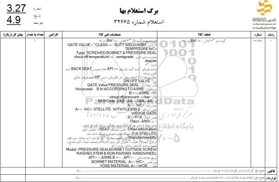 استعلام گیت والو  