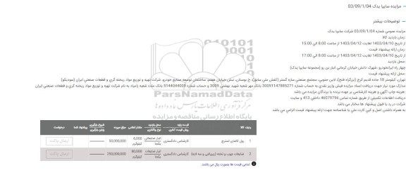 مزایده رول کاغذی استرچ و...