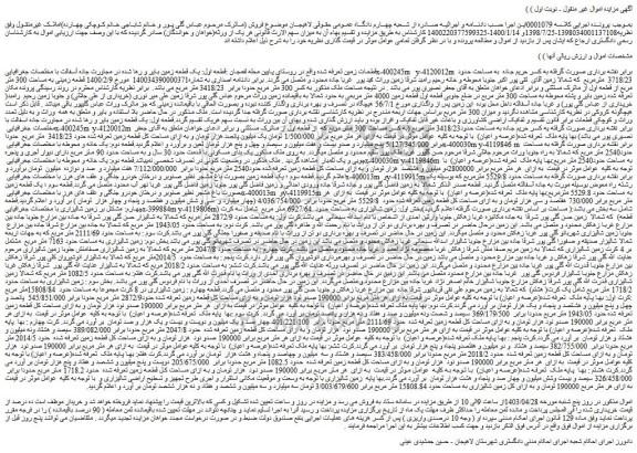 مزایده فروش یک قطعه زمین بایر و رها شده در مجاورت جاده آسفالت