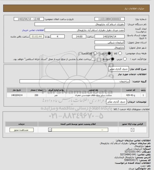 استعلام جدول گذاری معابر