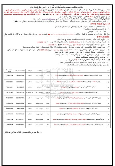 مناقصه اجرای آسفالت طرح هادی روستاهای ...
