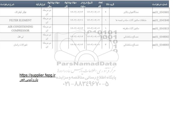 استعلام FILTER ELEMENT