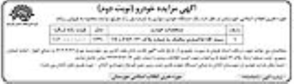 آگهی مزایده خودرو سواری سمند LX خاکستری متالیک
