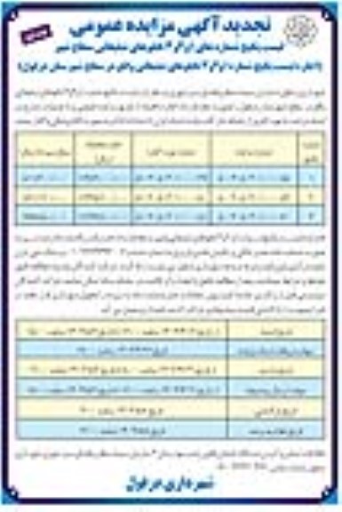 مزایده تابلوهای تبلیغاتی سطح شهر تجدید