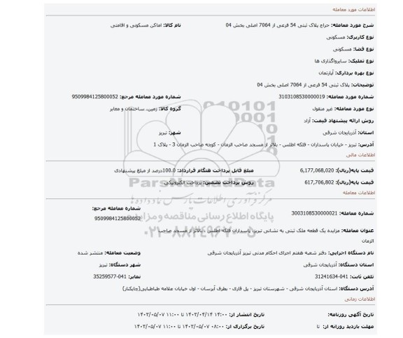 پلاک ثبتی 54 فرعی از 7064 اصلی بخش 04