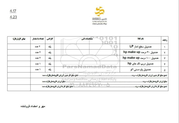 استعلام هندویل سطح انداز LP ...