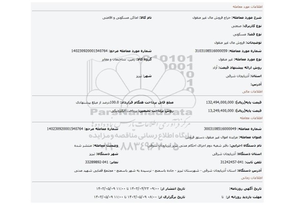 فروش مال غیر منقول