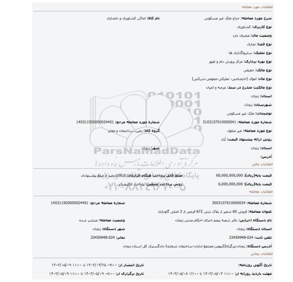 ملک غیر مسکونی