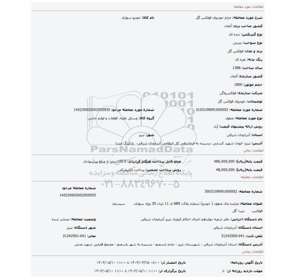 خودروی فولکس گل
