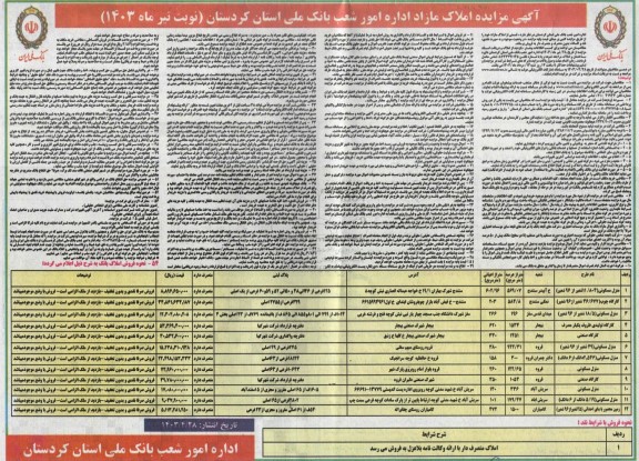 مزایده املاک مازاد