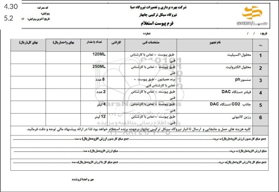 استعلام محلول اکسیلیت...